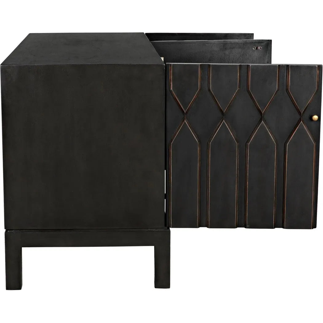 Noir Anubis Three Doors Black Sideboard