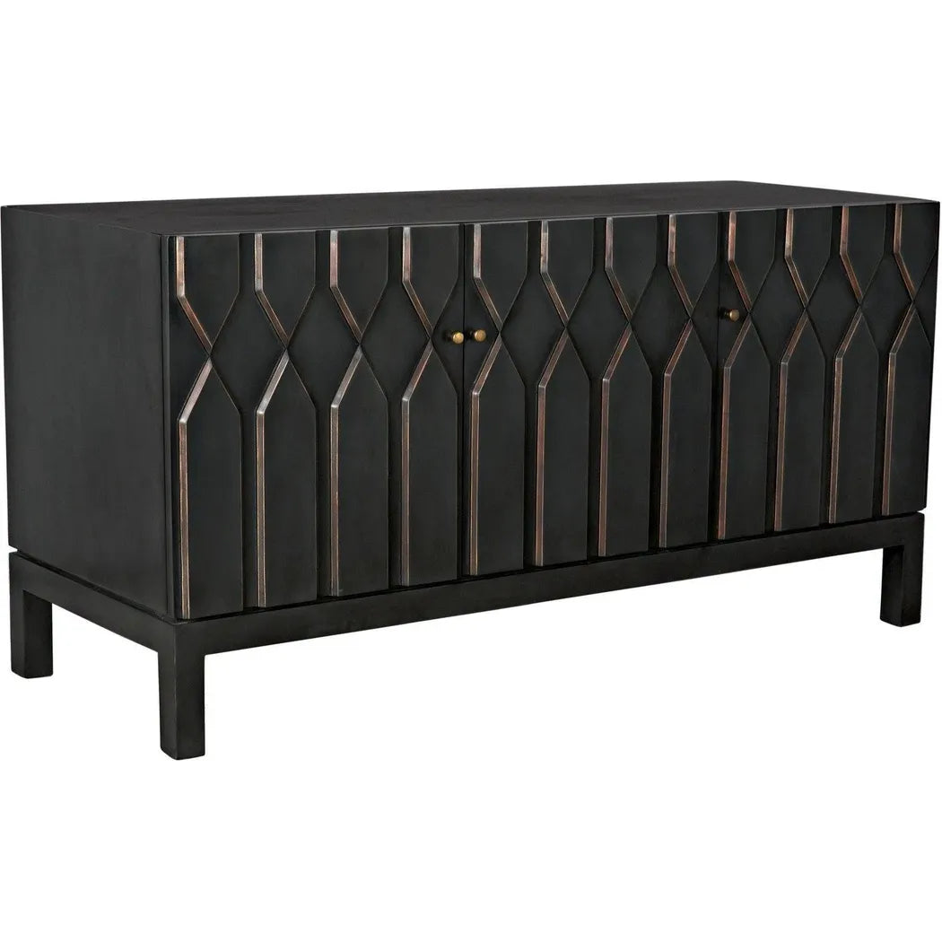 Noir Anubis Three Doors Black Sideboard