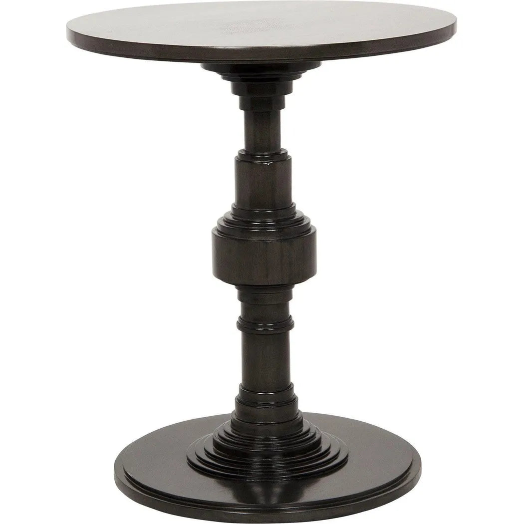 Apollo Wood Black Round Side Table