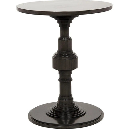 Apollo Wood Black Round Side Table