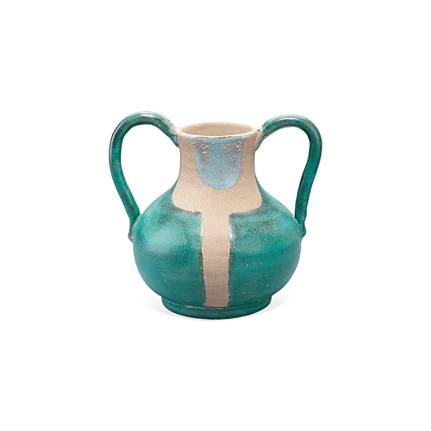 Aqua Ceramic Maye Two Handled Vessel Vases & Jars Sideboards and Things By Jamie Young