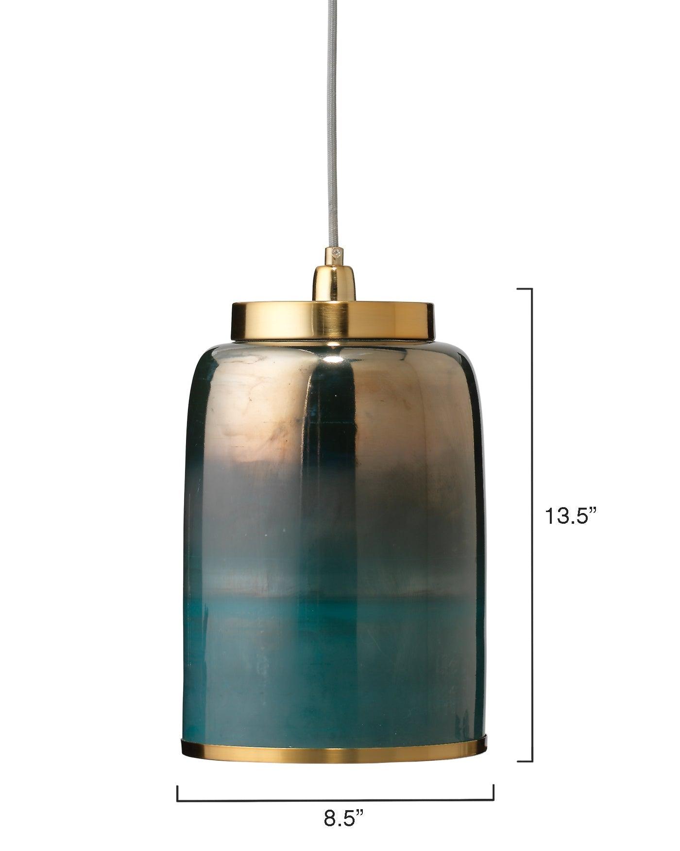 Aqua Dark Blue Glass Vapor Pendant Pendants Sideboards and Things By Jamie Young