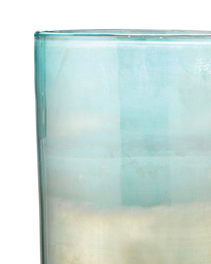 Aqua Two Tone Glass Vapor Vase 20" Vases & Jars Sideboards and Things By Jamie Young