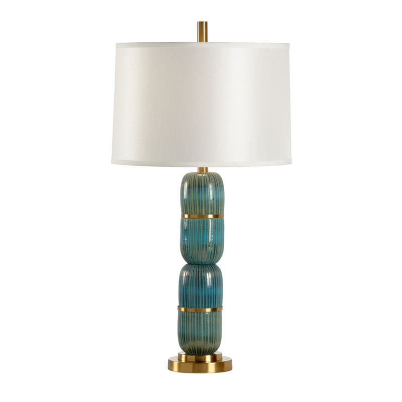 Aquafina Ribbed Cut Glass Table Lamp-Table Lamps-Wildwood-LOOMLAN