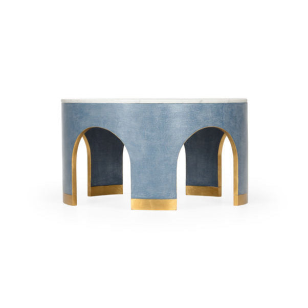 Chelsea House Aqueduct Marble Top Round Cocktail Table