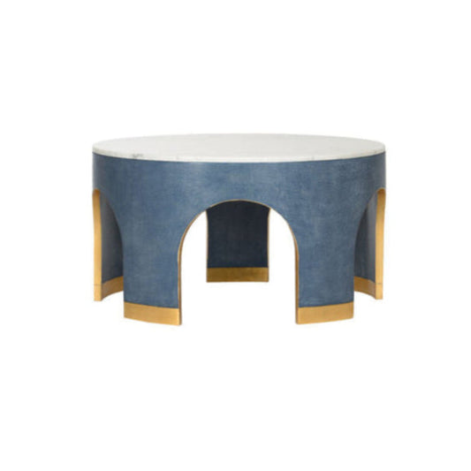 Chelsea House Aqueduct Marble Top Round Cocktail Table