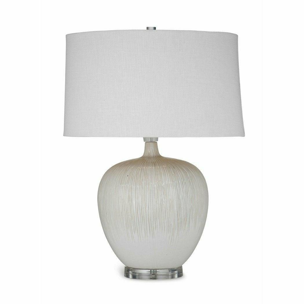 Arcadia 25" Tall Ceramic Beige Table Lamp Table Lamps Sideboards and Thangs By Bassett Mirror