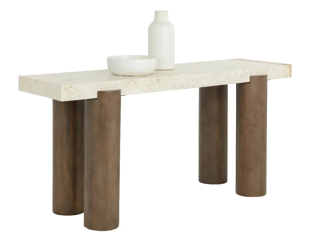 SUNPAN Ardi Marble Topped Rectangular Console Table
