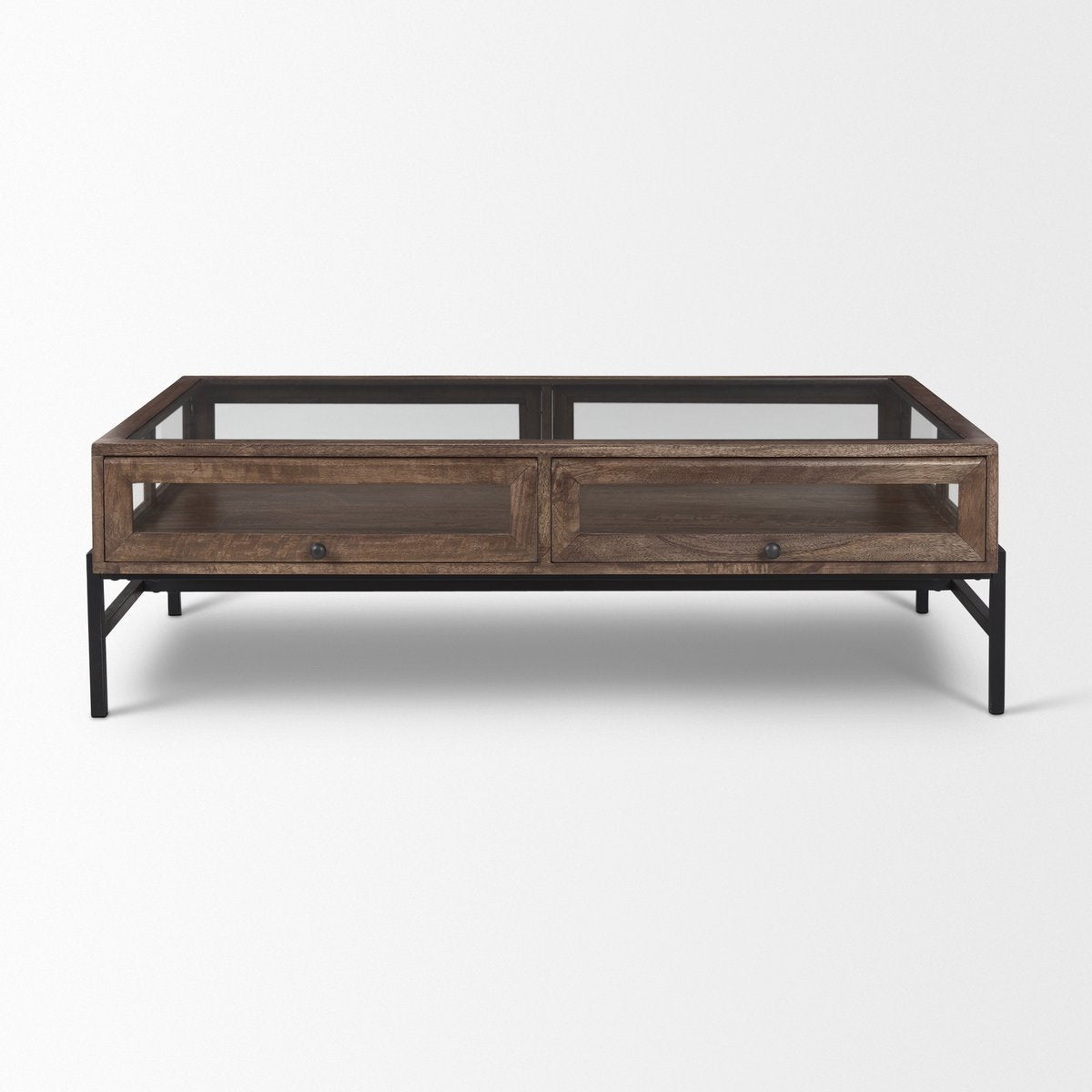 Mercana Arelius Glass-Top Rectangular Coffee Table