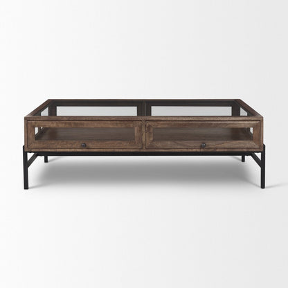 Mercana Arelius Glass-Top Rectangular Coffee Table
