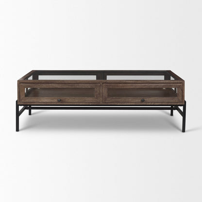 Mercana Arelius Glass-Top Rectangular Coffee Table