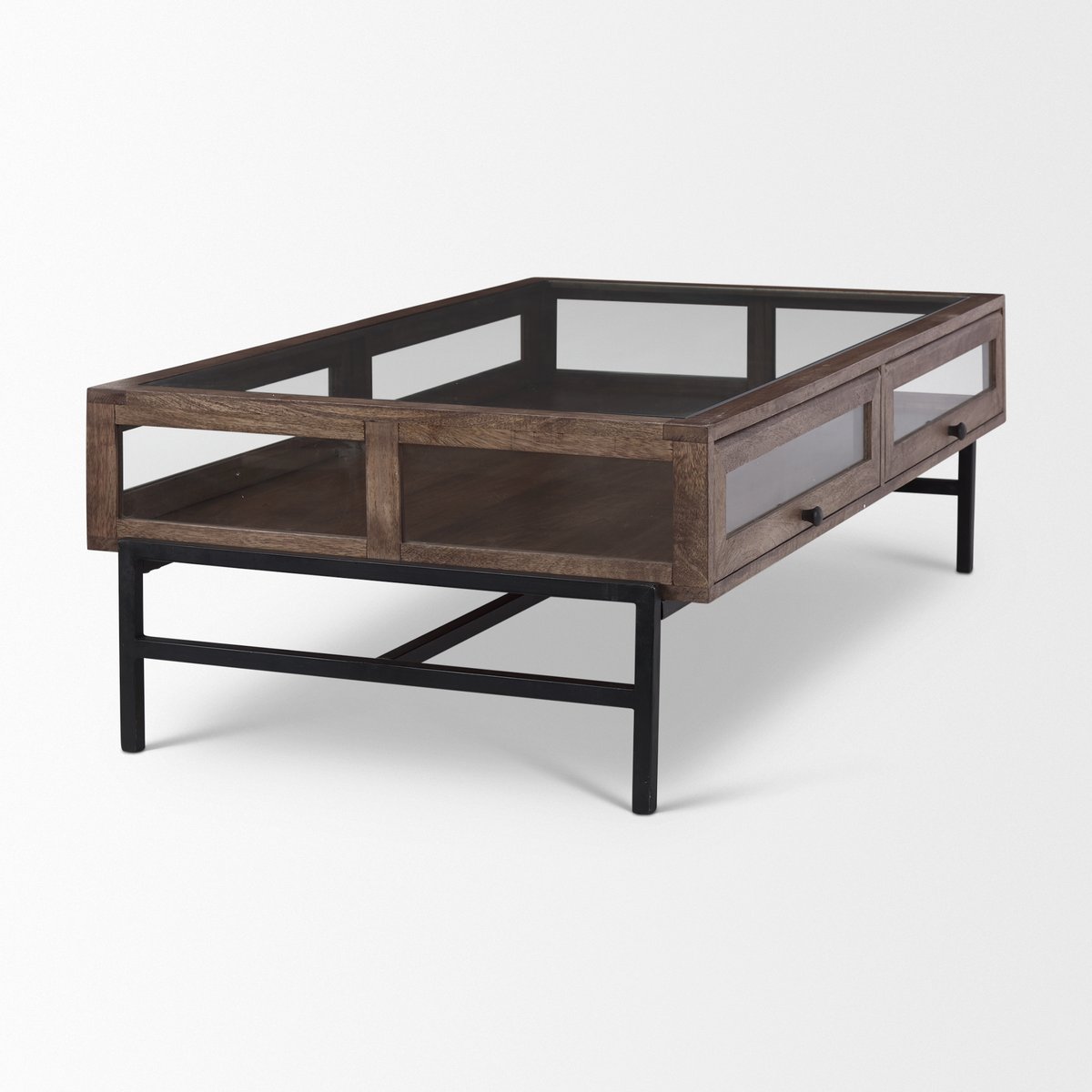 Mercana Arelius Glass-Top Rectangular Coffee Table