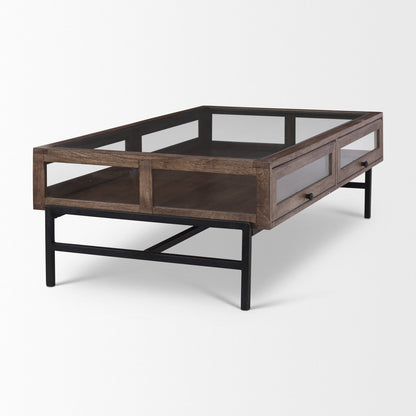 Mercana Arelius Glass-Top Rectangular Coffee Table