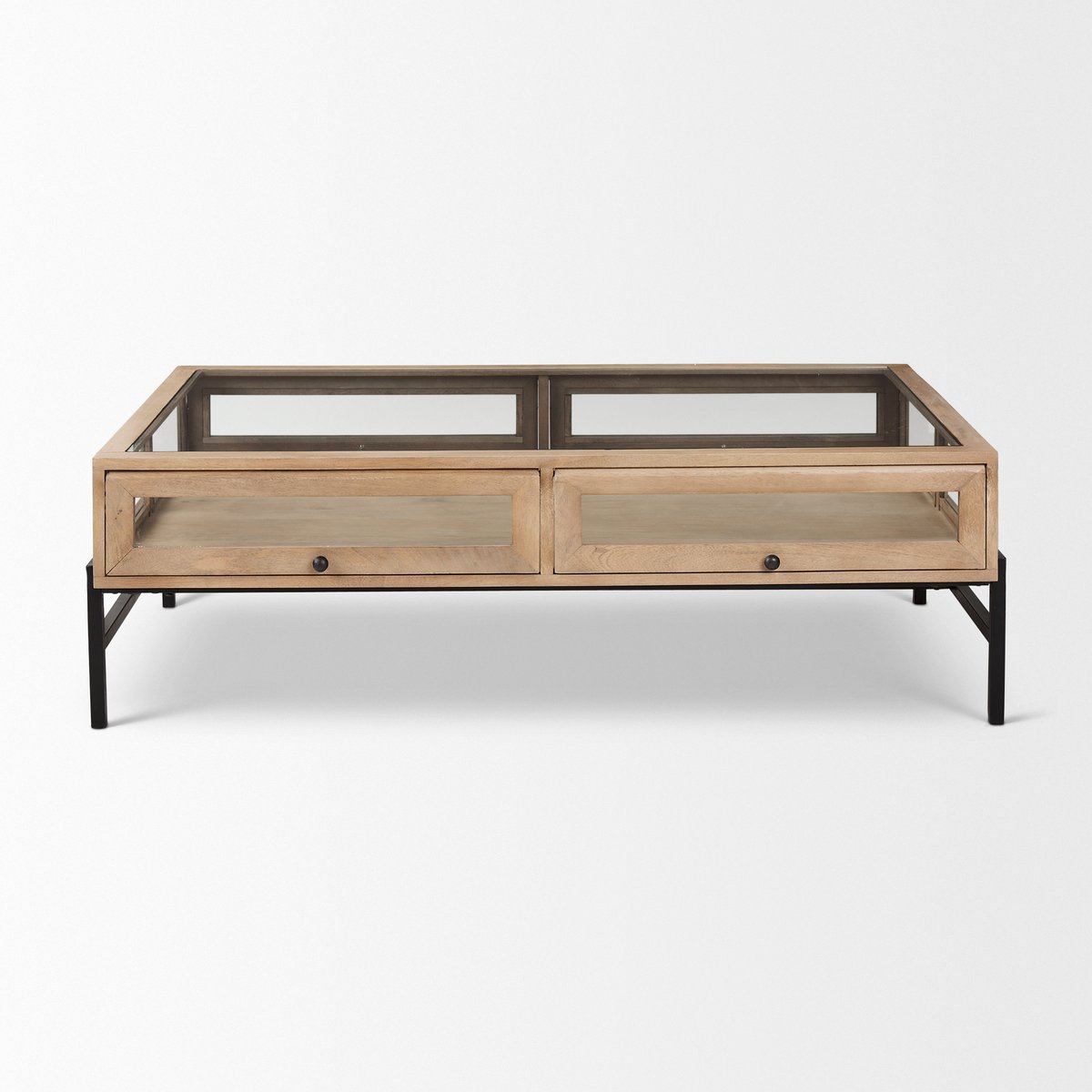 Mercana Arelius Glass-Top Rectangular Coffee Table