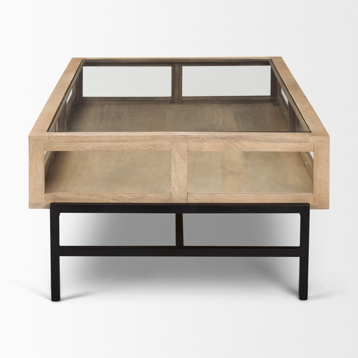 Mercana Arelius Glass-Top Rectangular Coffee Table