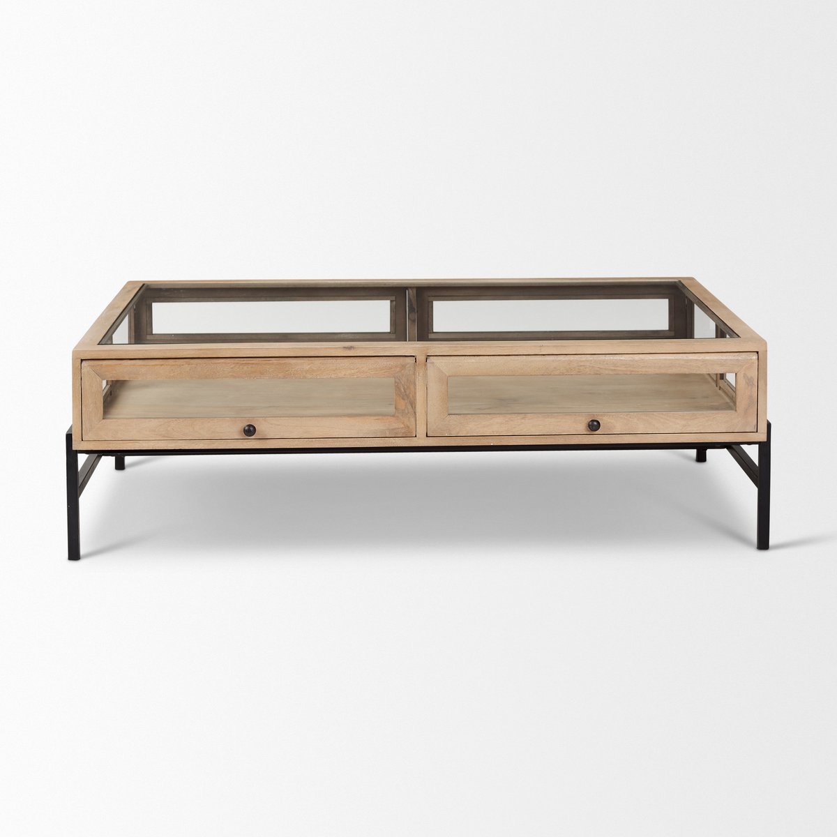 Mercana Arelius Glass-Top Rectangular Coffee Table