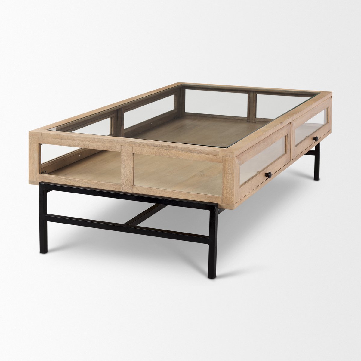 Mercana Arelius Glass-Top Rectangular Coffee Table
