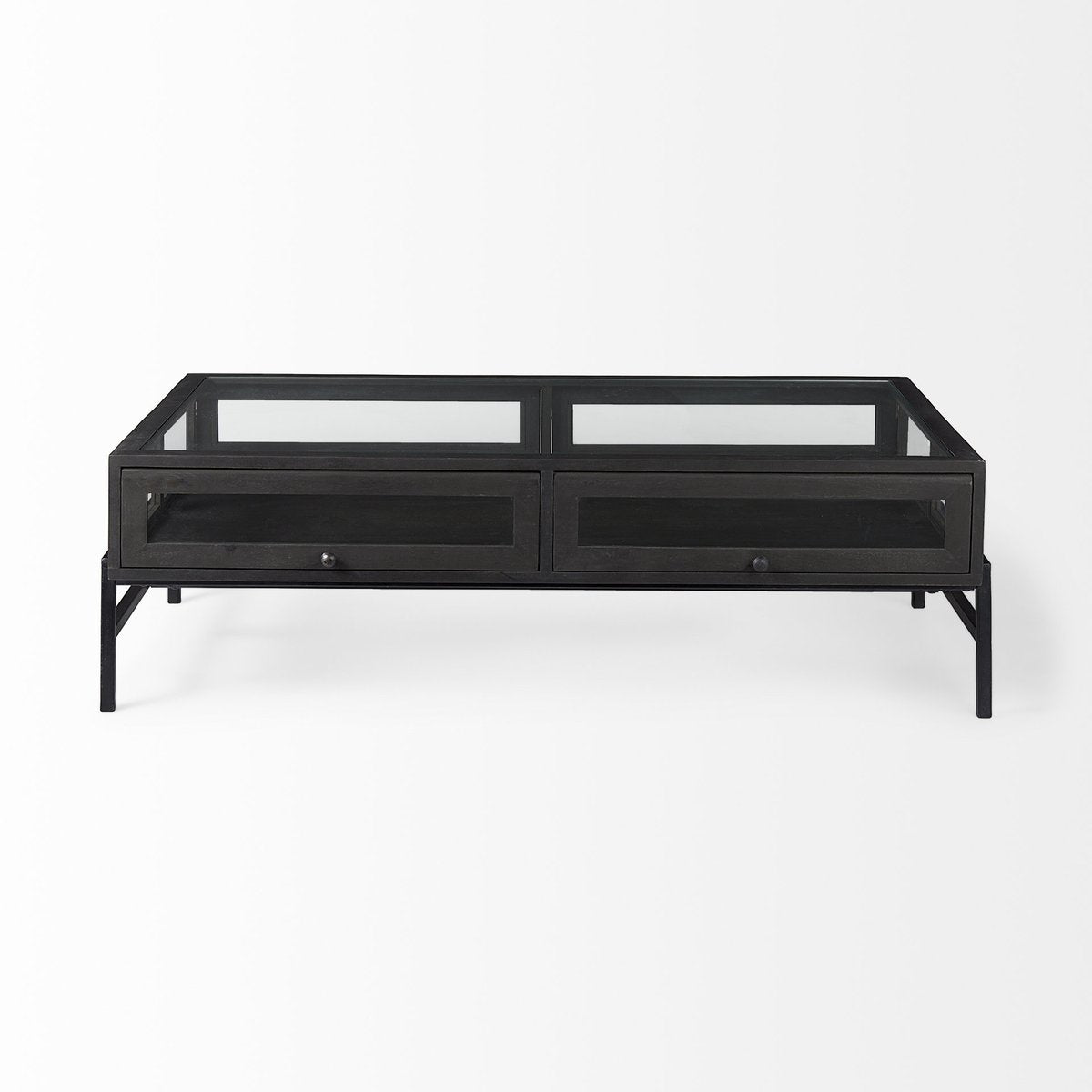 Mercana Arelius Glass-Top Rectangular Coffee Table