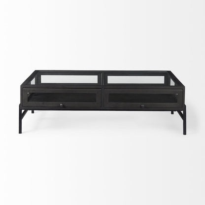 Mercana Arelius Glass-Top Rectangular Coffee Table