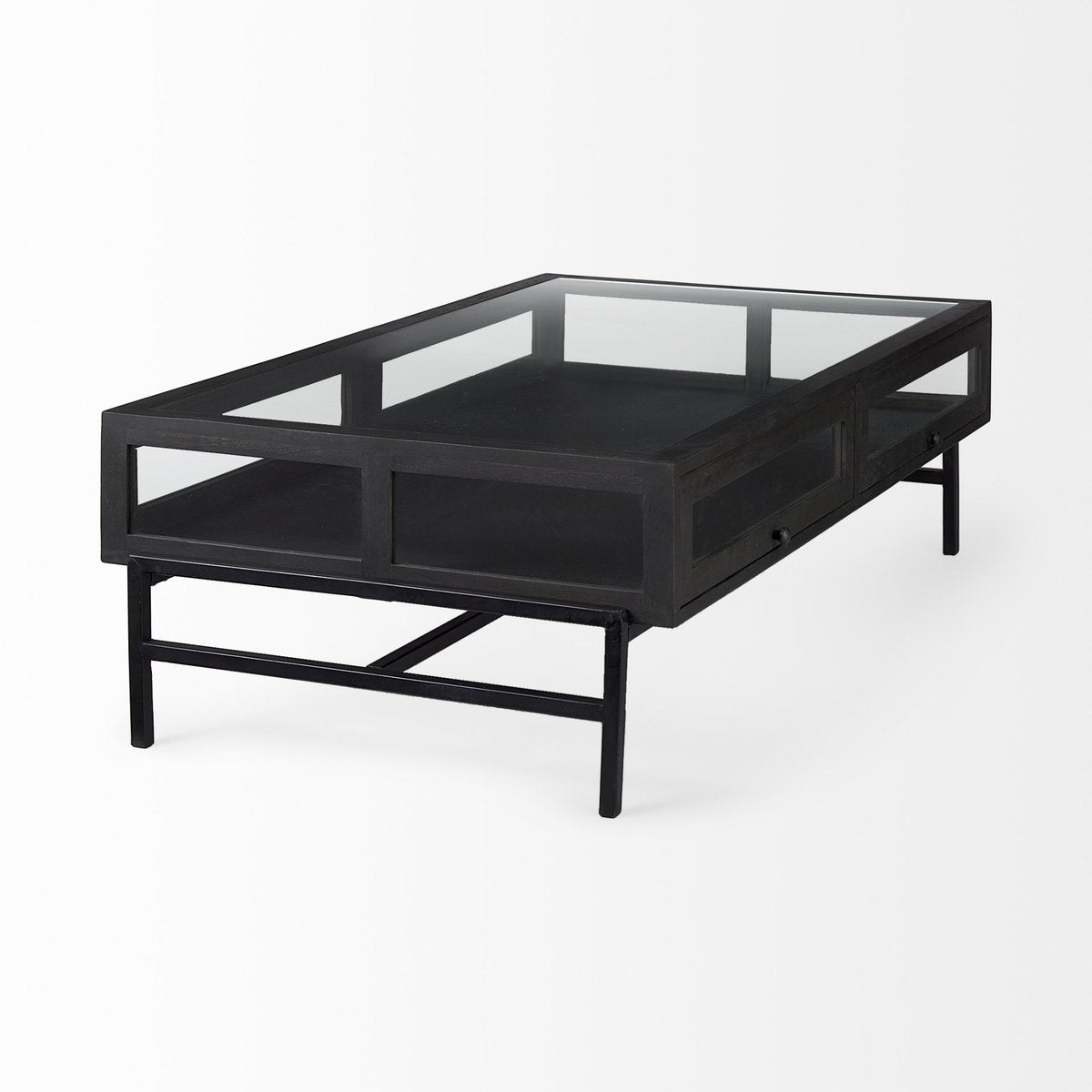 Mercana Arelius Glass-Top Rectangular Coffee Table