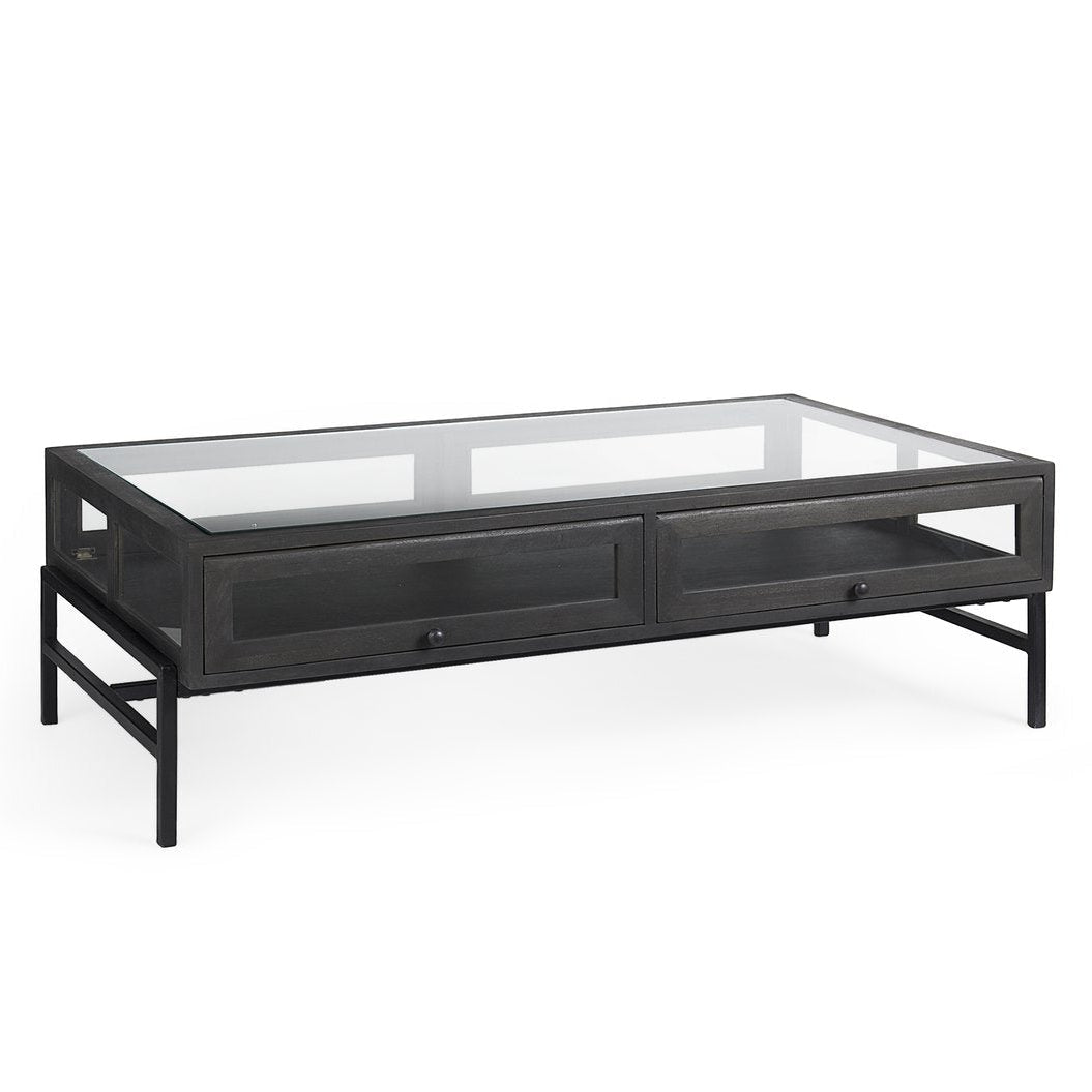 Mercana Arelius Glass-Top Rectangular Coffee Table