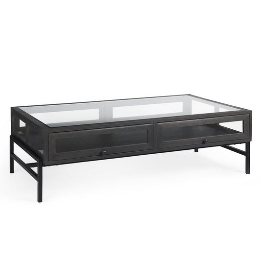 Mercana Arelius Glass-Top Rectangular Coffee Table