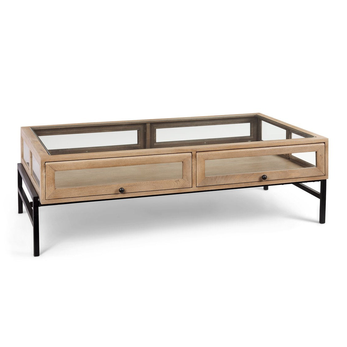 Mercana Arelius Glass-Top Rectangular Coffee Table