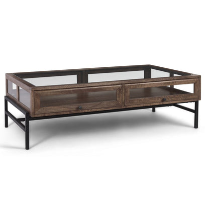 Mercana Arelius Glass-Top Rectangular Coffee Table