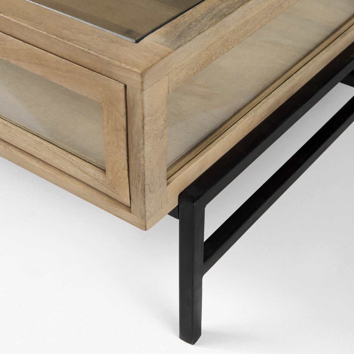 Mercana Arelius Glass-Top Square Coffee Table