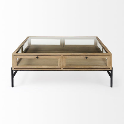 Mercana Arelius Glass-Top Square Coffee Table