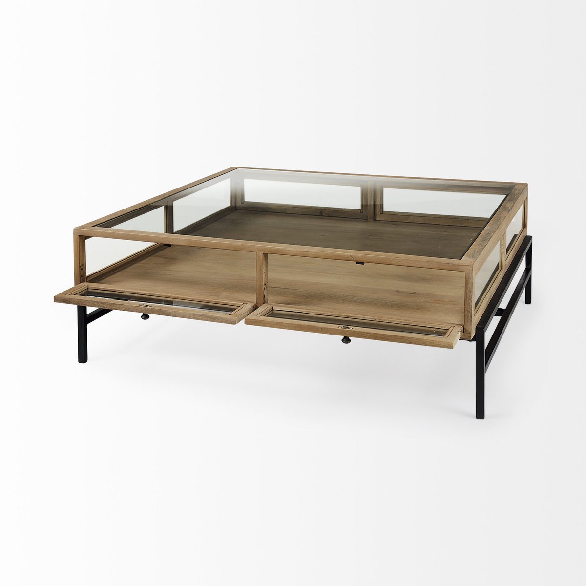 Mercana Arelius Glass-Top Square Coffee Table