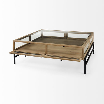 Mercana Arelius Glass-Top Square Coffee Table