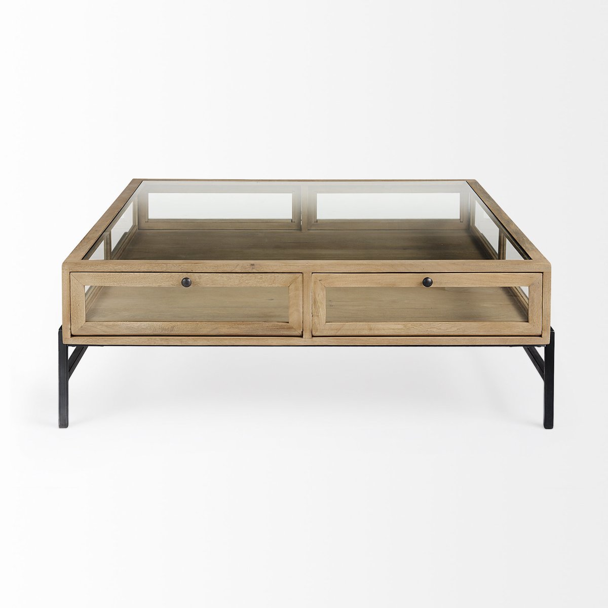 Mercana Arelius Glass-Top Square Coffee Table