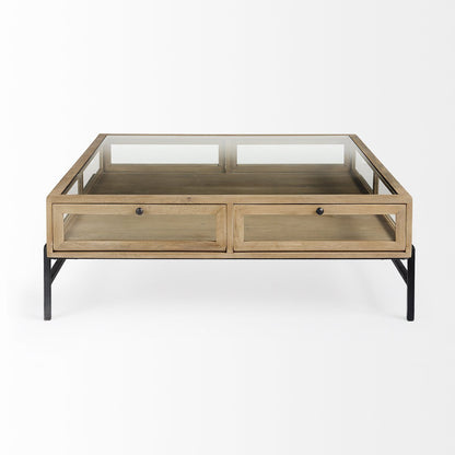 Mercana Arelius Glass-Top Square Coffee Table