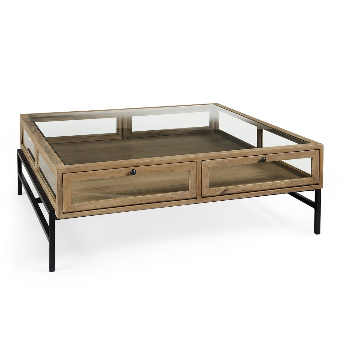 Mercana Arelius Glass-Top Square Coffee Table