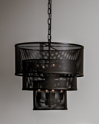 Arena Black Steel Pendant-Pendants-Noir-Sideboards and Things