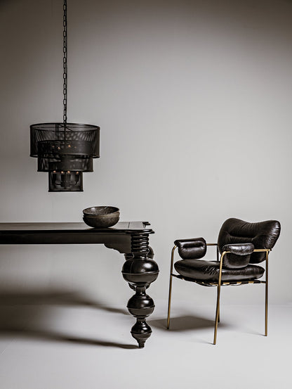 Arena Black Steel Pendant-Pendants-Noir-Sideboards and Things