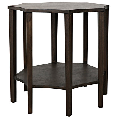 Ariana Wood Geometric Side Table-Side Tables-Noir-Sideboards and Things