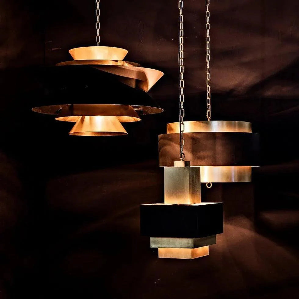 Noir Arion Pendant, Steel with Brass Finish