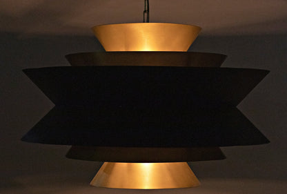 Arion Pendant, Steel with Brass Finish-Pendants-Noir-Sideboards and Things