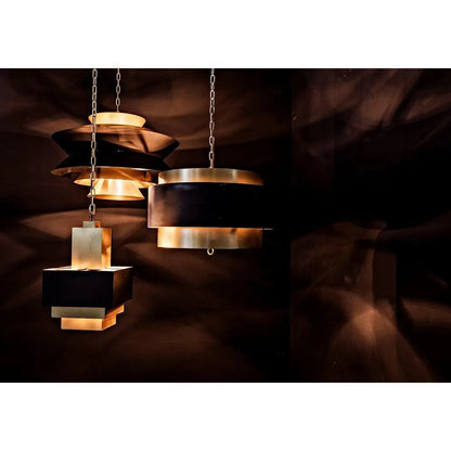 Noir Arion Pendant, Steel with Brass Finish