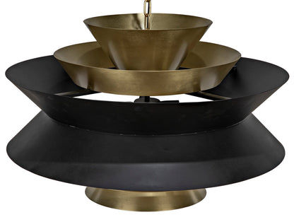 Arion Pendant, Steel with Brass Finish-Pendants-Noir-Sideboards and Things