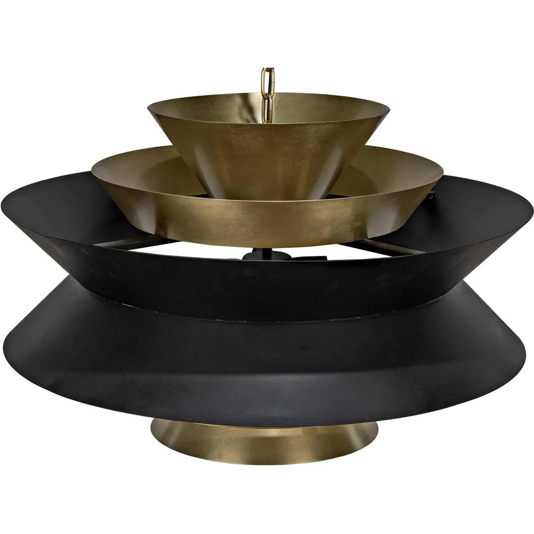 Noir Arion Pendant, Steel with Brass Finish
