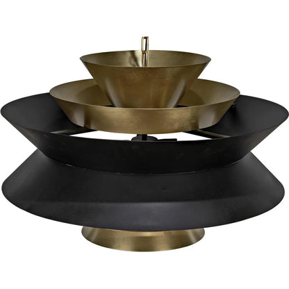 Noir Arion Pendant, Steel with Brass Finish