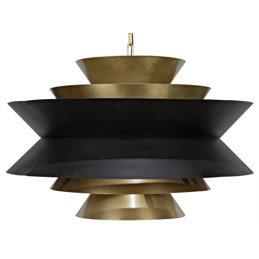 Arion Pendant, Steel with Brass Finish-Pendants-Noir-Sideboards and Things