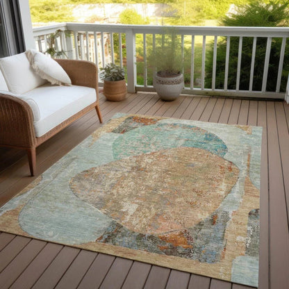 LOOMLAN Rugs Armalise Teal Washable Indoor-Outdoor Rug