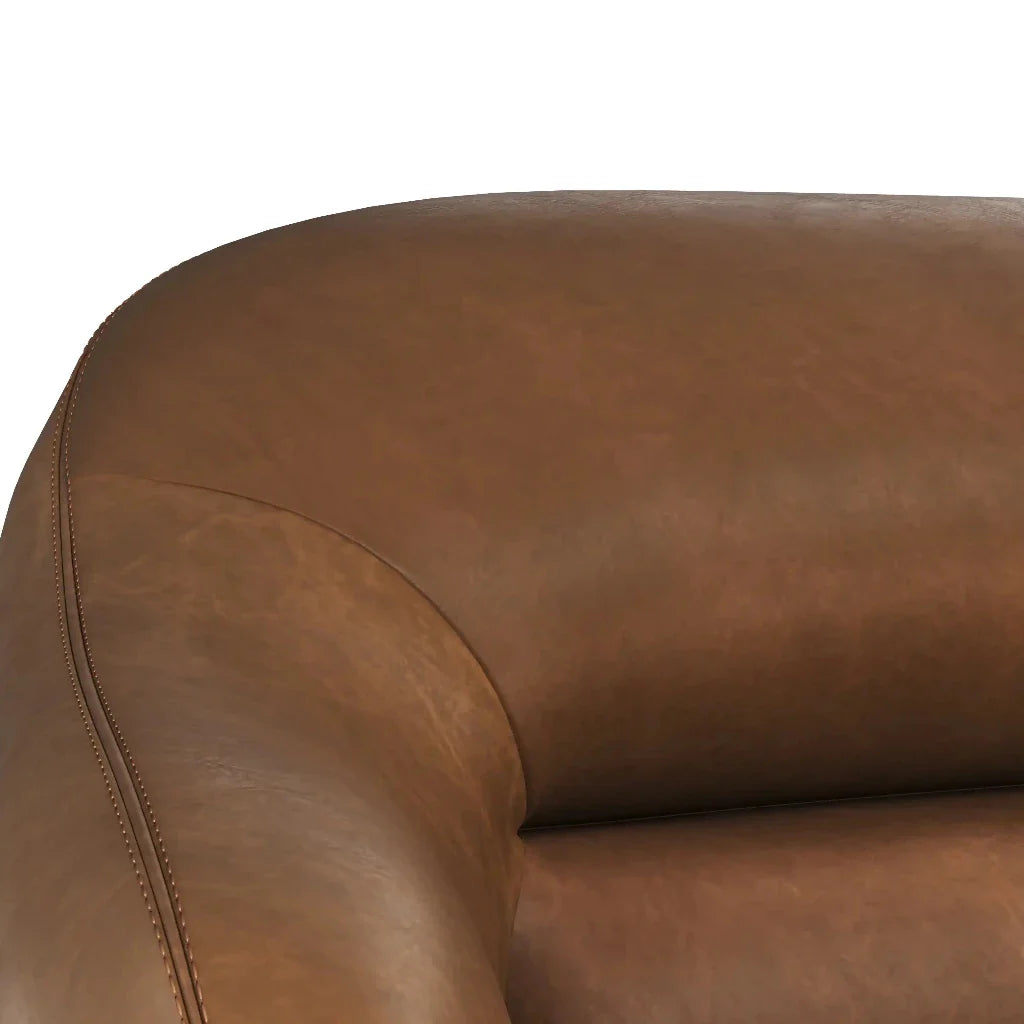 Armani Leather Upholstered Modern Sofa