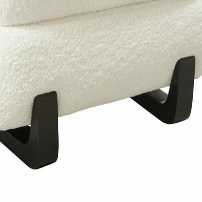 Diamond Sofa Armless Curved Back White Boucle Sherpa Slipper Chair