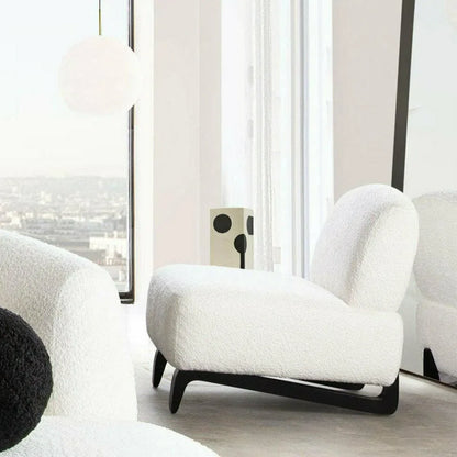 Diamond Sofa Armless Curved Back White Boucle Sherpa Slipper Chair