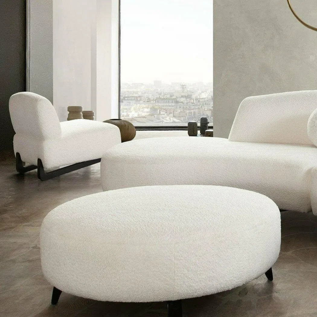Diamond Sofa Armless Curved Back White Boucle Sherpa Slipper Chair